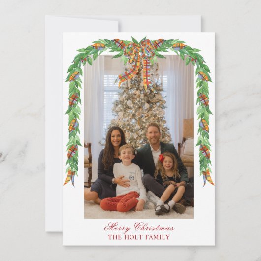 水の色クリスマスプレッドボウガーランド写真 シーズンカード (正面)