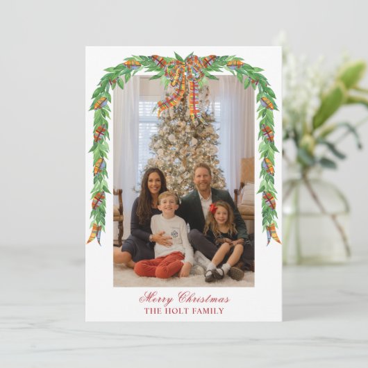 水の色クリスマスプレッドボウガーランド写真 シーズンカード (スタンド正面)