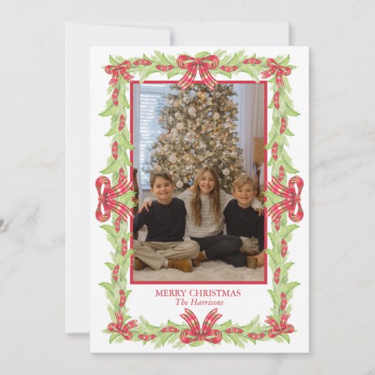 水の色クリスマスプレッドボウガーランド シーズンカード (正面)