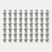 水の色クリスマスプレッドボウガーランド ラッピングペーパーシート (正面2)