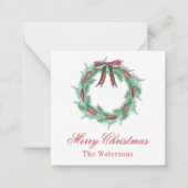 水の色クリスマスプレッドボウリースエンクロージャ ノートカード (正面)