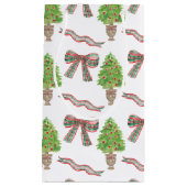 水の色クリスマスプレッドボウ&トピアリー スモールペーパーバッグ (正面)