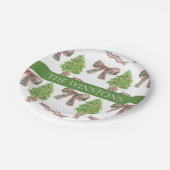 水の色クリスマスプレッドボウ&トピアリー ペーパープレート (アングル)