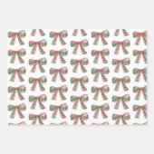 水の色クリスマスプレッドボウ&トピアリー ラッピングペーパーシート (正面)