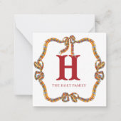 水の色クリスマスプレッドボーガーランドエンクロージャ ノートカード (正面)