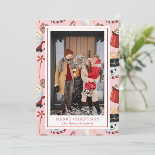 水の色クリスマスホットチョコレートココアフォト シーズンカード (スタンド正面)