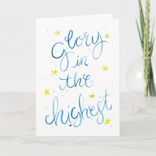 水の色クリスマスホリデーカード サンキューカード (正面)