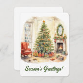 水の色クリスマスホリデーカード シーズンカード (正面/裏面)