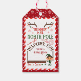 水の色クリスマスホリデーサンタからのギフトプレス ギフトタグ