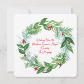 水の色クリスマスホリデーフォトリース平和 シーズンカード (裏面)