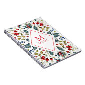 水の色クリスマスホリーモノグラム ノートブック (右側)