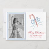 水の色クリスマスボウキャンディーケーン写真 シーズンカード (正面)