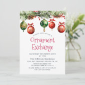 水の色クリスマスボールオーナメント交換Invite 招待状 (スタンド正面)