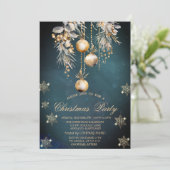 水の色クリスマスボールスノーフレーク会社 招待状 (スタンド正面)