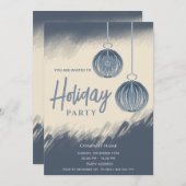 水の色クリスマスボールホリデーパーティー 招待状 (正面/裏面)