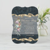 水の色クリスマスボール、ダマスククリスマスパーティー 招待状 (スタンド正面)