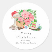 水の色クリスマスミキサーとホリデーデザート ラウンドシール (正面)