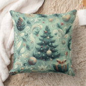 水の色クリスマスモチーフホリデーウィムシーグリーン クッション (ブランケット)