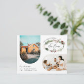 水の色クリスマスリース新しいホームファミリーフォト 案内ポストカード (スタンド正面)