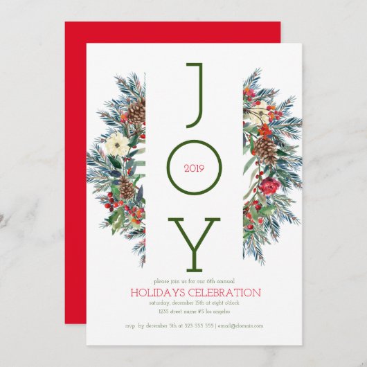 水の色クリスマスリース シーズンカード (正面/裏面)