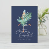 水の色クリスマスロヴィンガールホールディングパインツリー シーズンカード (スタンド正面)