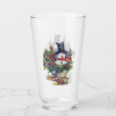 水の色クリスマス冬雪だるまツリーの枝Ne タンブラーグラス (正面)