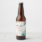 水の色クリスマス結婚のビールボトルラベル ビールラベル (正面)