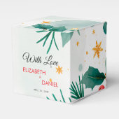 水の色クリスマス結婚のホリーの好意ボックス フェイバーボックス (正面サイド)