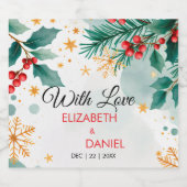 水の色クリスマス結婚のワきらめくインラベル スパークリングワインラベル (シングルラベル)