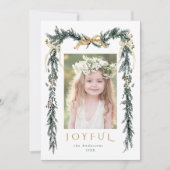 水の色クリスマス縁どフォトホリデーカード シーズンカード (正面)