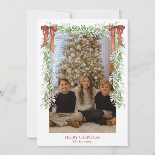 水の色クリスマス銅弓ガーランド シーズンカード (正面)