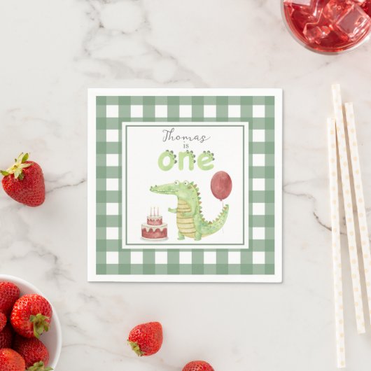 水の色クロコダイル1日の誕生日 スタンダードカクテルナプキン (インサイチュ)