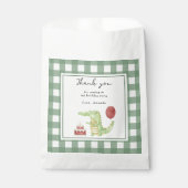 水の色クロコダイル1st誕生日ありがとう フェイバーバッグ (正面)