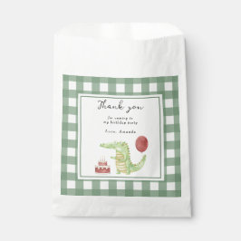 水の色クロコダイル1st誕生日ありがとう フェイバーバッグ