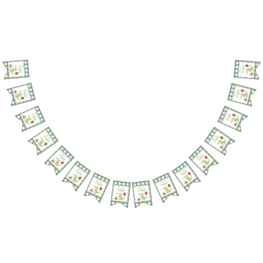 水の色クロコダイル2番目の誕生日 バンティングフラッグ (全)