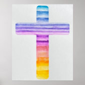 水の色クロス/クロスアート/クリスチャンアート/イエス ポスター (正面)
