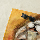 水の色クーガー、プーマ、マウンテンライオン猫 ビーチタオル (インサイチュ)