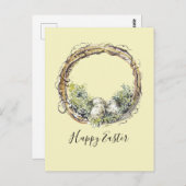 水の色グラフ素朴ィン&エッグネストイースター ポストカード (正面/裏面)