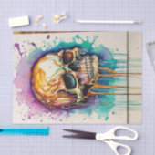 水の色グランジグラフィティスカルの切り離 薄葉紙 (クラフト)