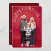 水の色グリーントラッククリスマスホリデーフォト 招待状 (正面/裏面)