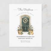 水の色グリーンドア冬の新しいホームアナウンスメント シーズンポストカード (正面)