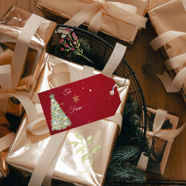 水の色グリーンハウスクリスマスツリー ギフトタグ