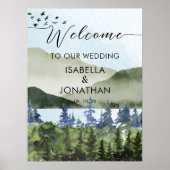 水の色グリーンフォレストマウン結婚テンの歓迎 ポスター (正面)
