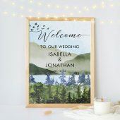 水の色グリーンフォレストマウン結婚テンの歓迎 ポスター