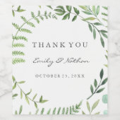 水の色グリーンリーフありがとうお結婚客様のワインラベル ワインラベル (シングルラベル)