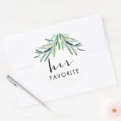 水の色グリーンリー彼女のお気に入りの好意ステッカー ラウンドシール (封筒)