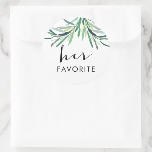 水の色グリーンリー彼女のお気に入りの好意ステッカー ラウンドシール (バッグ)