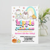 水の色グルービー幽霊ヒッパイハロウィーン誕生日 招待状 (スタンド正面)