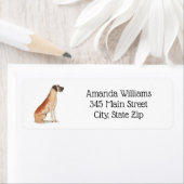 水の色グレートダンイラストレーション差出人住所 ラベル (インサイチュ)