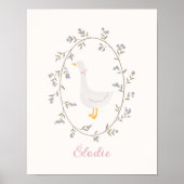 水の色グースパーソナライズされた子供部屋キッズルーム ポスター (正面)